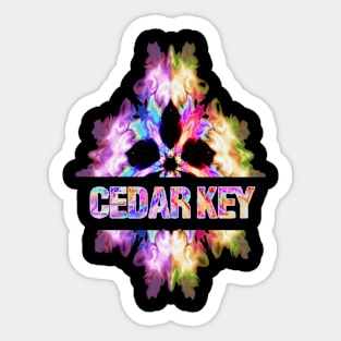 Cedar key Tie Dye Watercolor Gift Souvenir Sticker